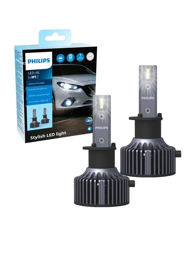 Лампа светодиодная автомобильная Philips H1 Ultinon Pro3022 LED 12/24V- 11258U3022X2