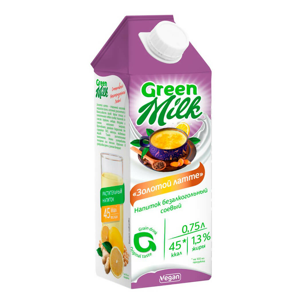 Напиток соевый Green Milk золотой латте 1,3% 750 мл