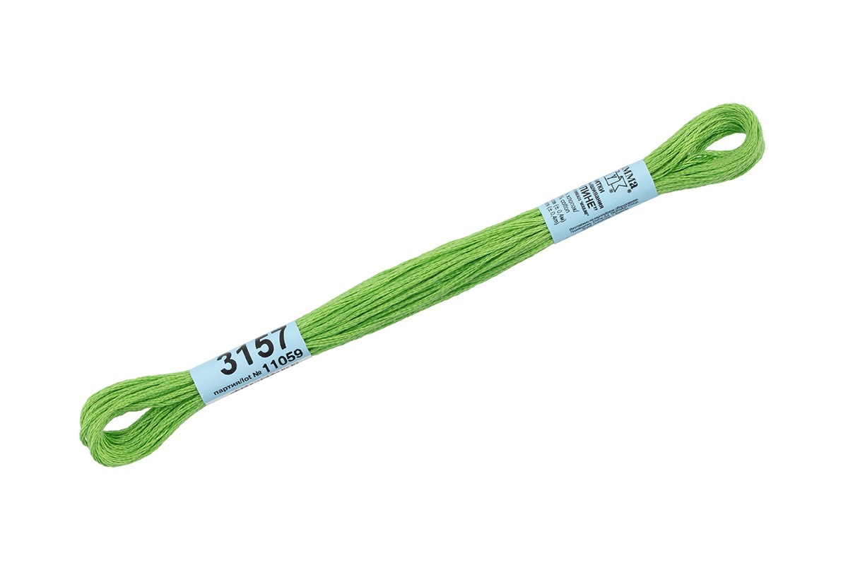 

Gamma мулине, 100% хлопок, 24х8 м, №3157, салатовые, Зеленый