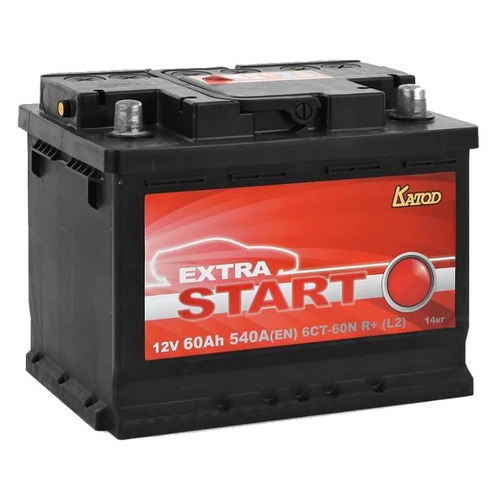 фото Аккумулятор автомобильный катод extra start extra start 60ач 540a [6ст-60n r+ (l2)]