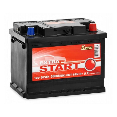 фото Аккумулятор автомобильный катод extra start extra start 62ач 580a [6ст-62n r+ (l2)]