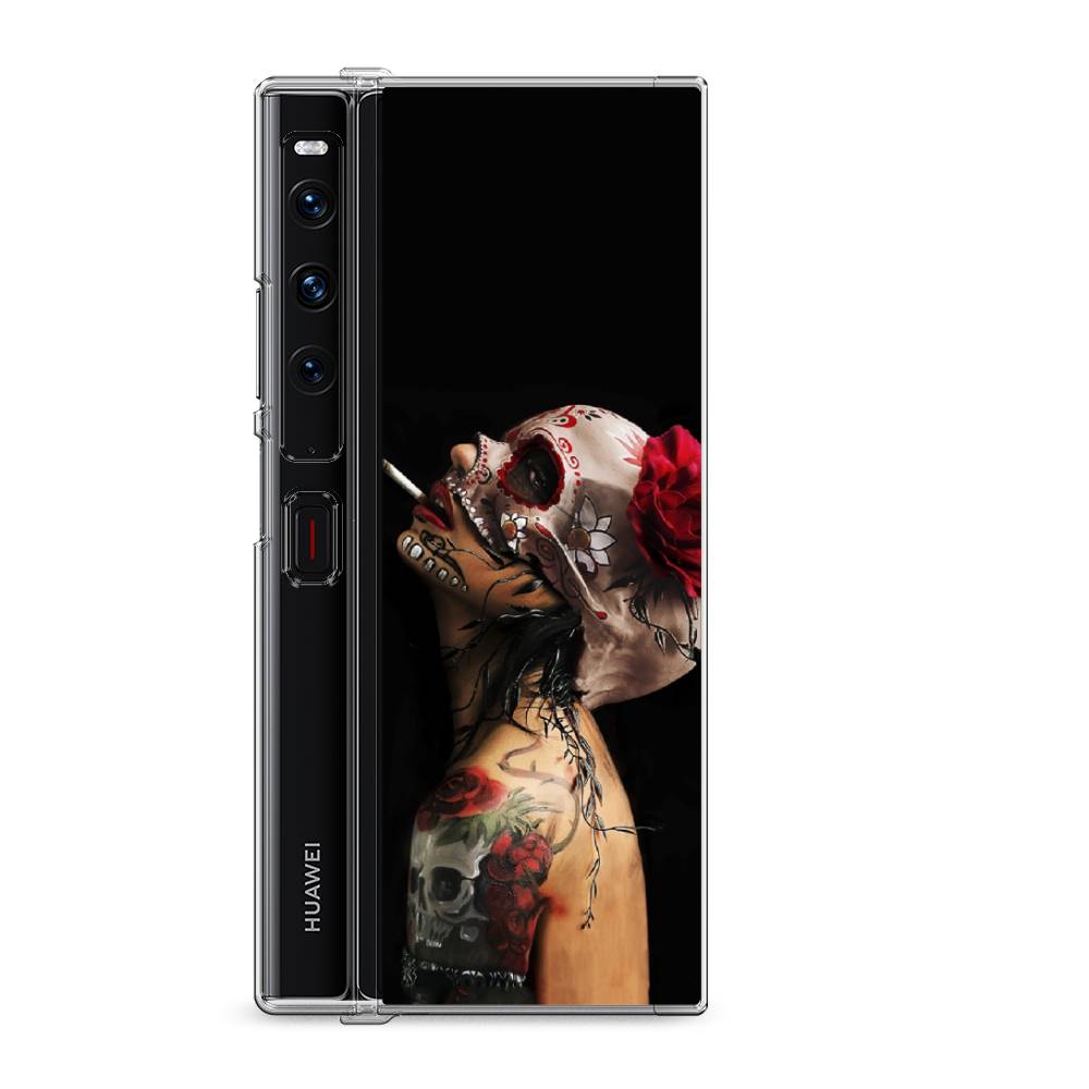

Силиконовый чехол "Девушка с черепом" на Huawei Mate Xs 2 / Хуавеи Мате Xs 2