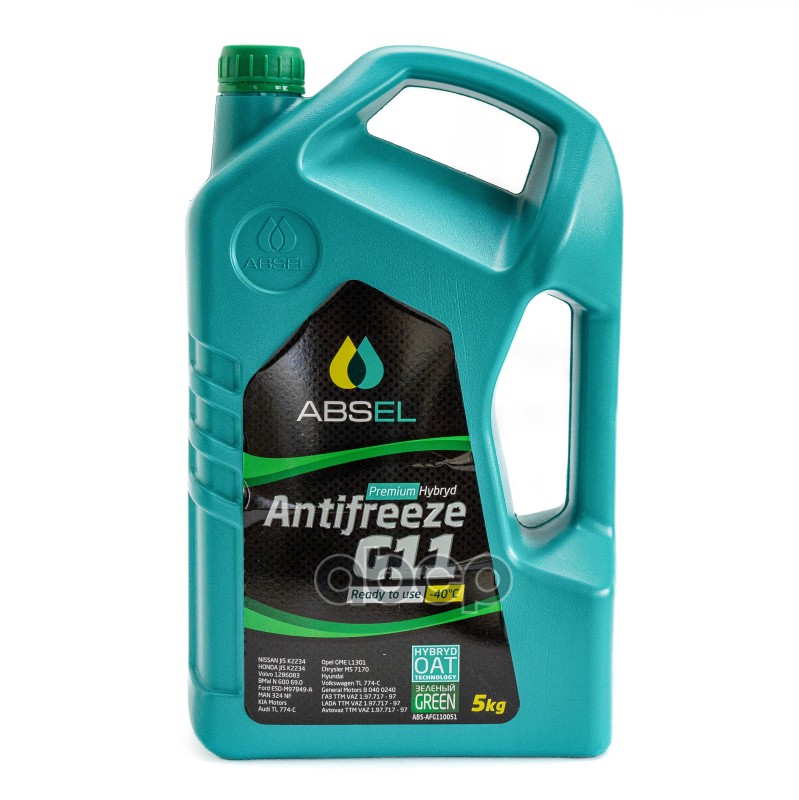 Антифриз ABSEL ABSAFG110051 GREEN, -40C