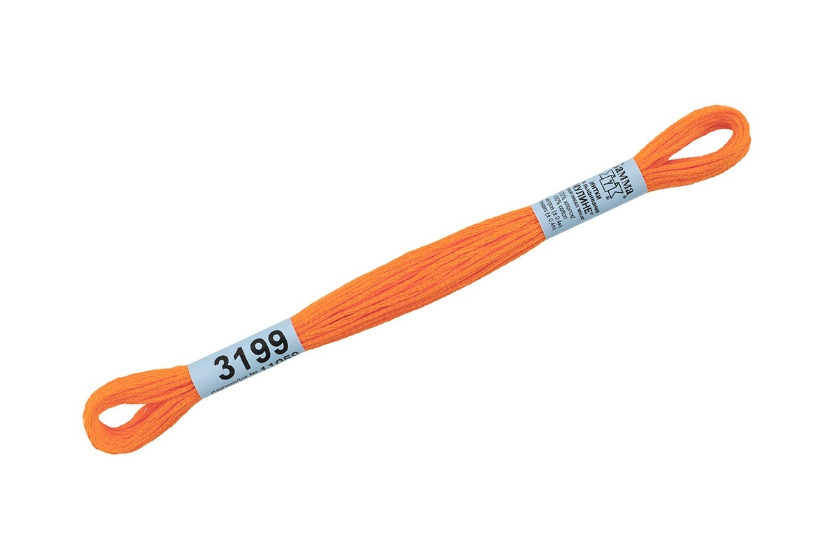 

Gamma мулине, 100% хлопок, 24х8 м, №3199, ярко-оранжевые, Оранжевый