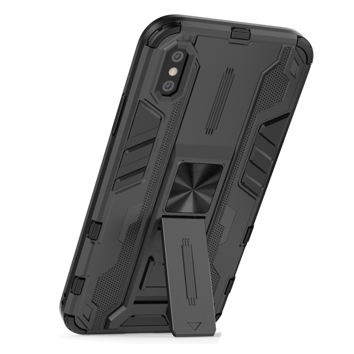 фото Противоударный чехол с подставкой transformer для iphone x / xs (черный) black panther