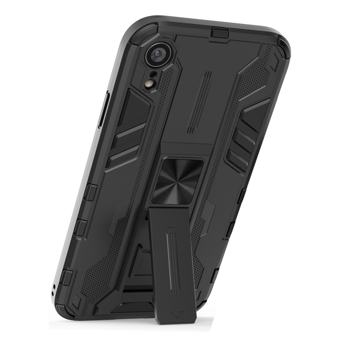 фото Противоударный чехол с подставкой transformer для iphone xr (черный) black panther