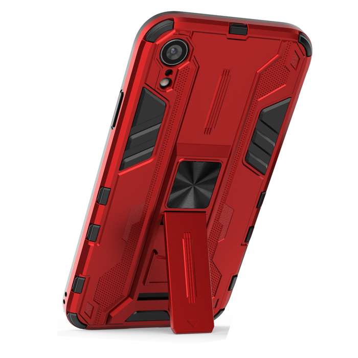 фото Противоударный чехол с подставкой transformer для iphone xr (красный) black panther