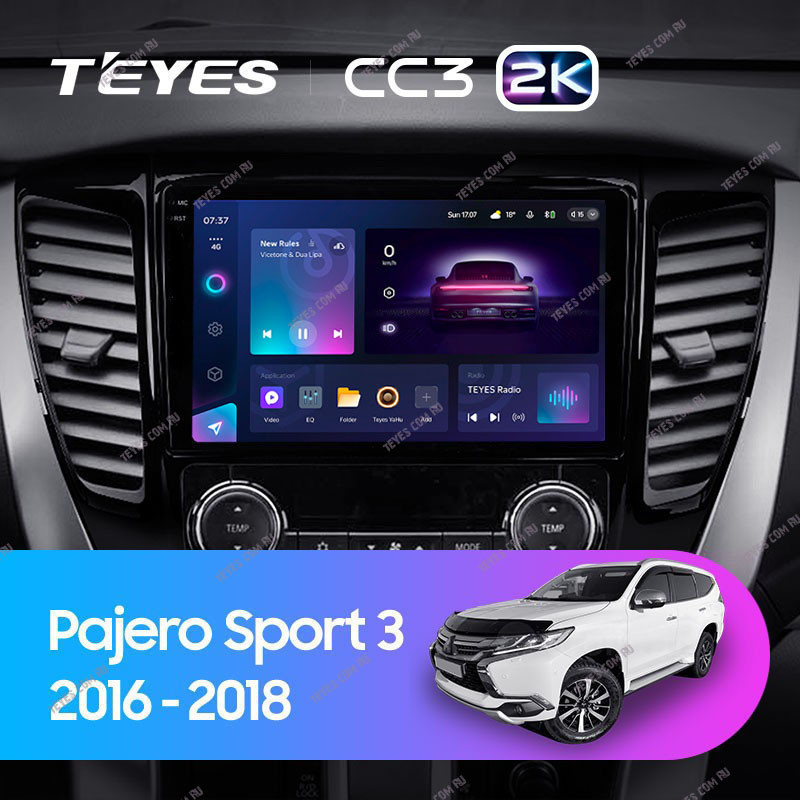 Автомобильная магнитола Teyes CC3 2K 4/64 Mitsubishi Pajero Sport 3 (2016-2018)