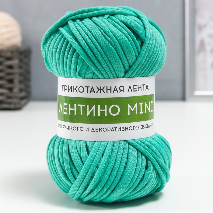

Пряжа трикотажная 100% хлопок "Лентино mini" 100 гр 40 м цвет 31 бирюза (2 шт), Голубой