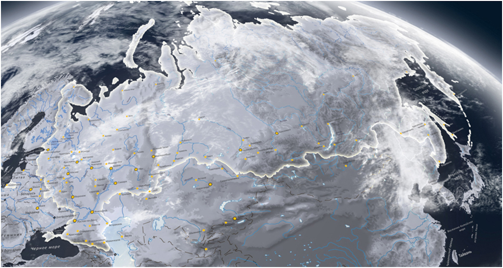 

Картина на холсте с подрамником ХитАрт Карта 100x53 см, 956