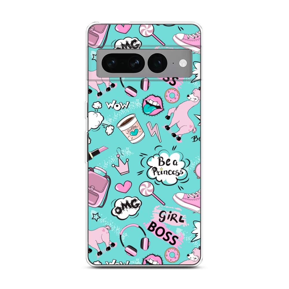

Чехол Awog на Google Pixel 7 Pro "Стильная лама", Разноцветный
