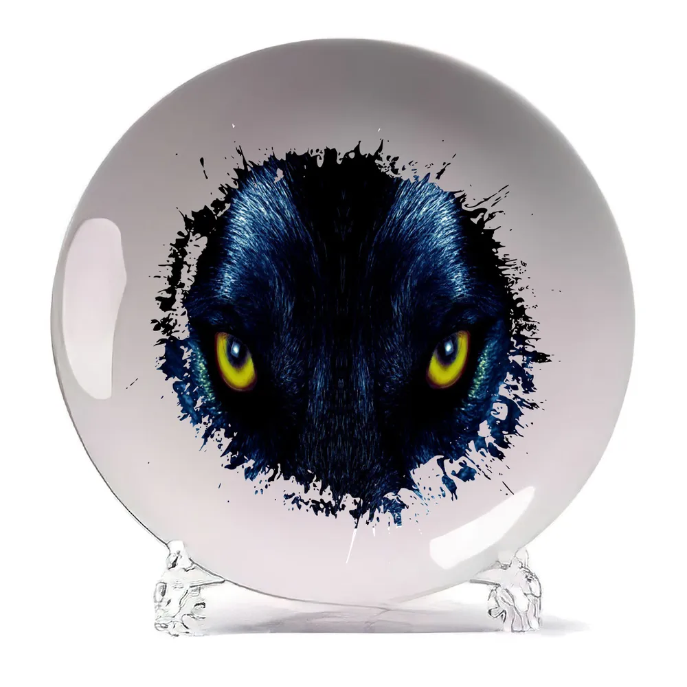 

Тарелка CoolPodarok Волчьи глаза, Белый