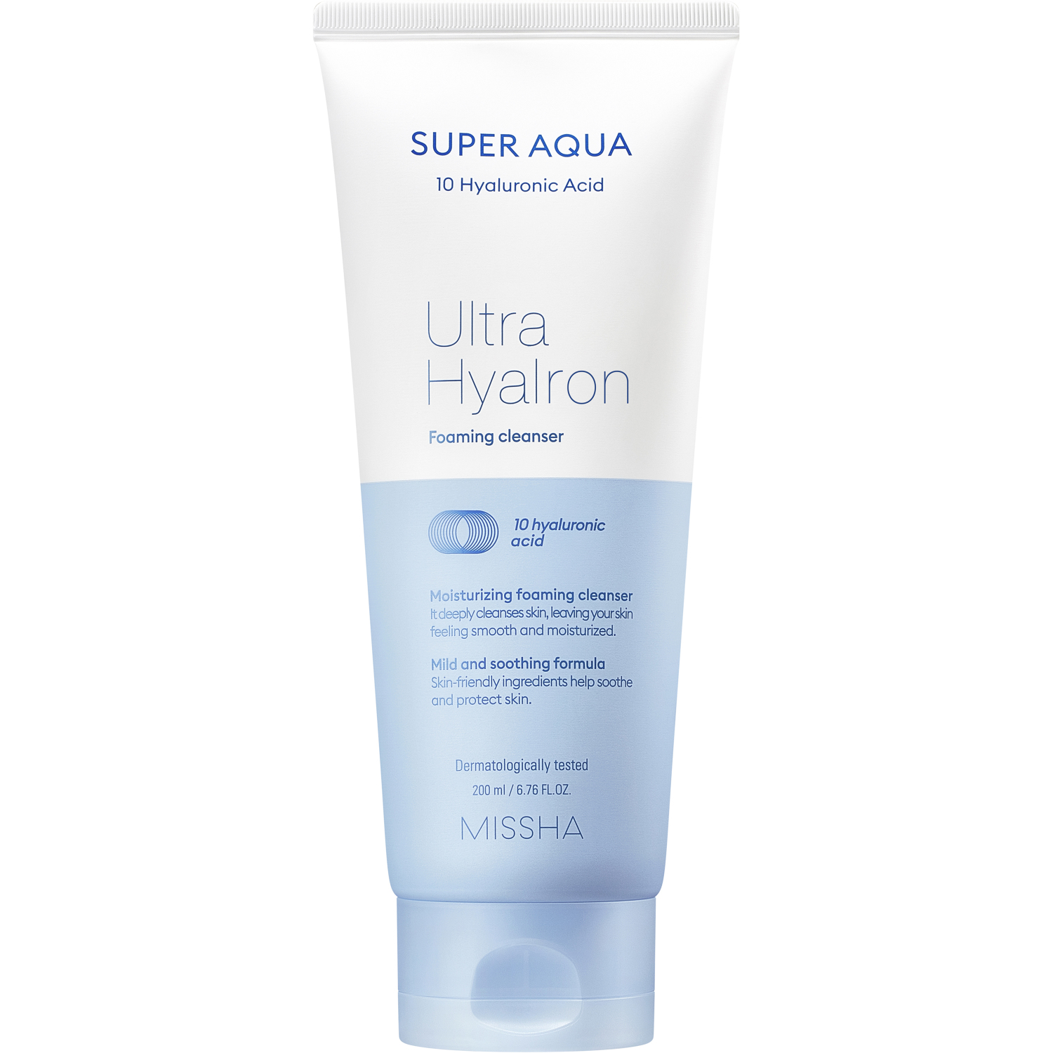 Пенка для умывания MISSHA Super Aqua Ultra Hyalon Foaming Cleanser 200 мл missha салфетки для умывания и снятия макияжа ultra hyalron 30 шт