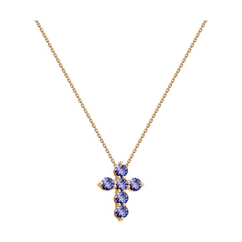 

Колье из красного золота 45 см SOKOLOV Diamonds 6074057, танзанит, 6074057