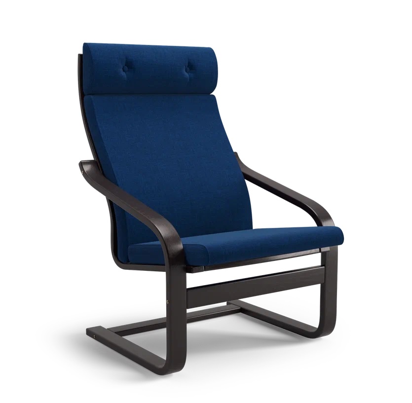 Кресло для отдыха Salotti Бамбл, венге, рогожка, ткань Шифт, цвет тёмно-синий
