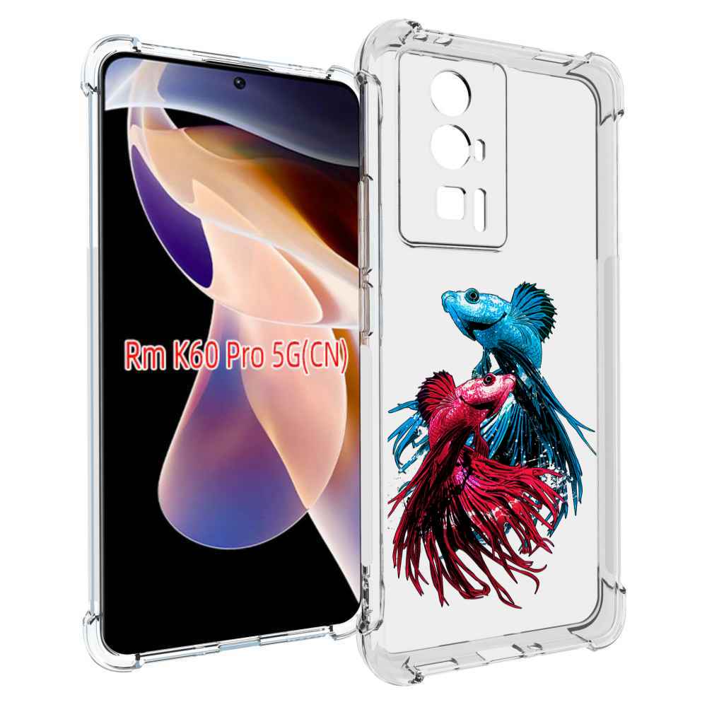 

Чехол MyPads рыбы петушки для Xiaomi Redmi K60 Pro, Прозрачный, Tocco