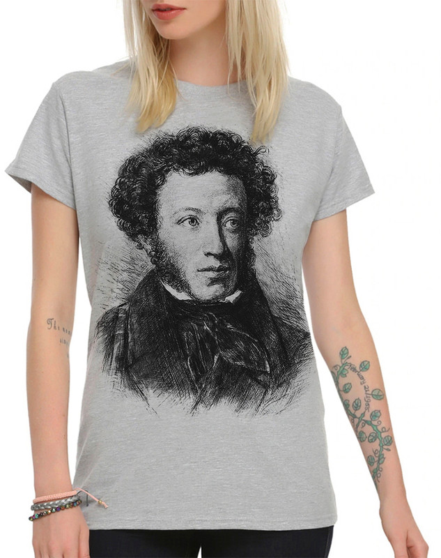 

Футболка женская Dream Shirts Александр Пушкин Писатели 98878611 серая 3XL, Александр Пушкин Писатели 98878611