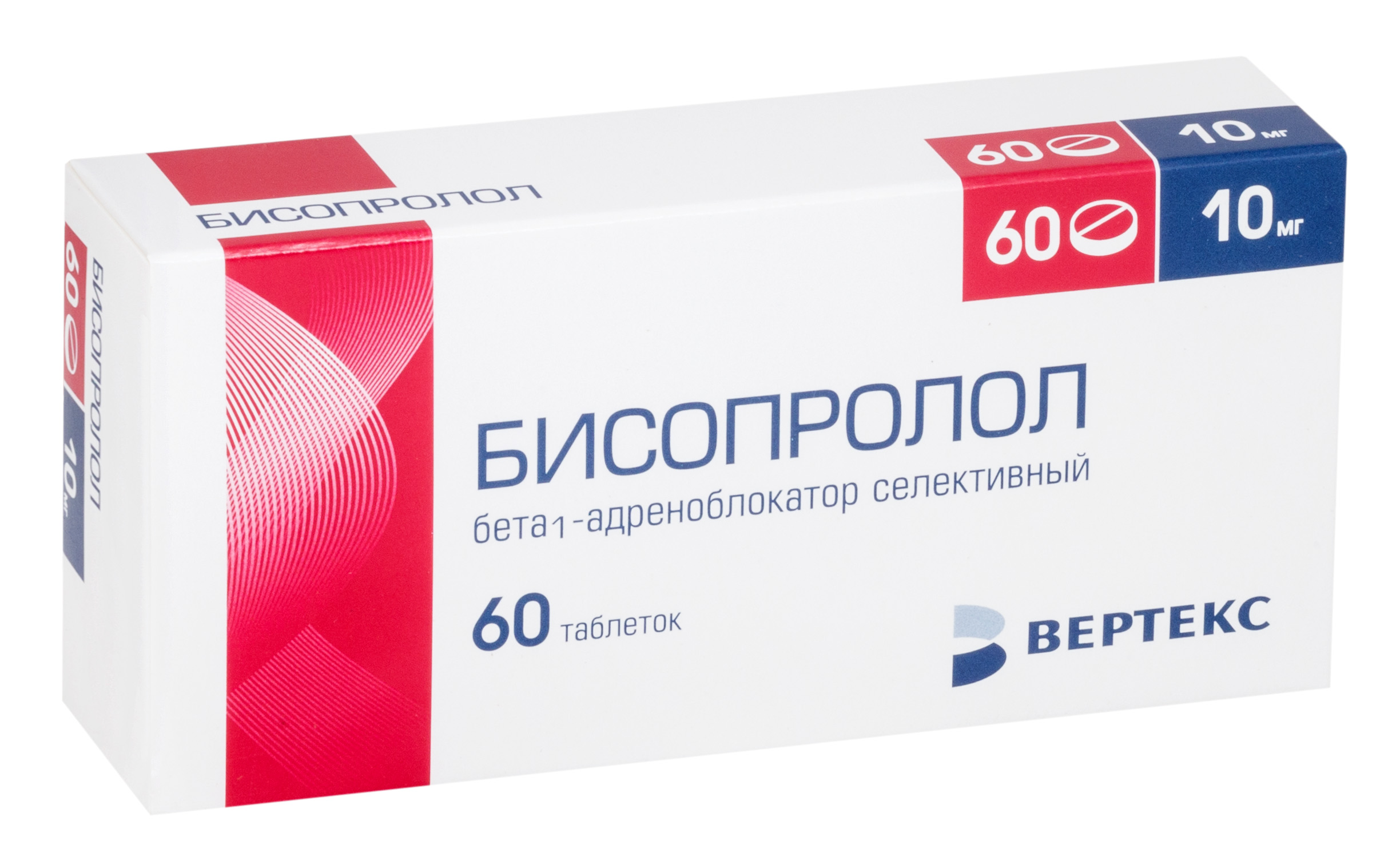 

Бисопролол таблетки, покрытые пленочной оболочкой 10 мг 60 шт., Бисопролол