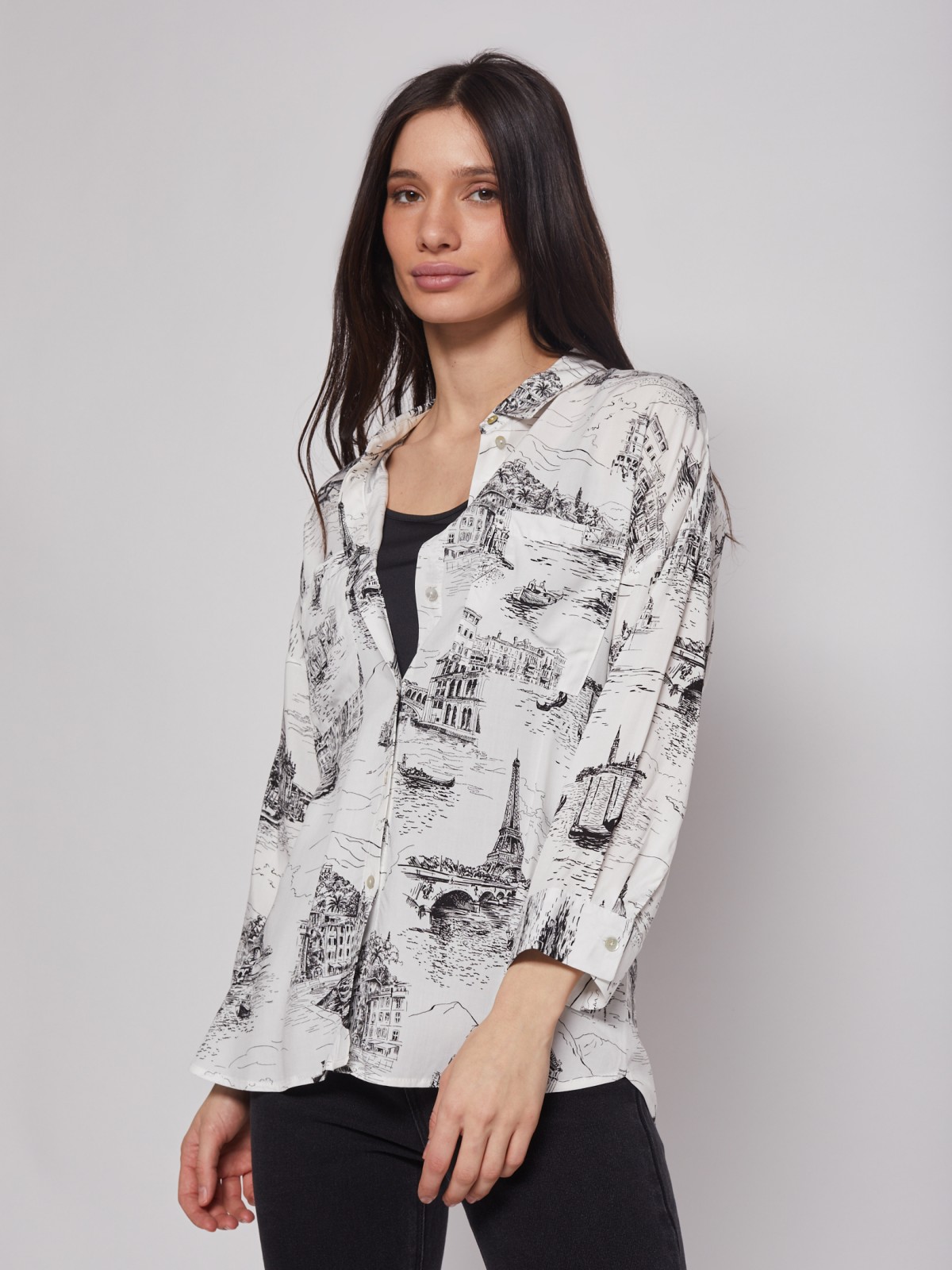 

Блуза женская Zolla белая, 022211162153