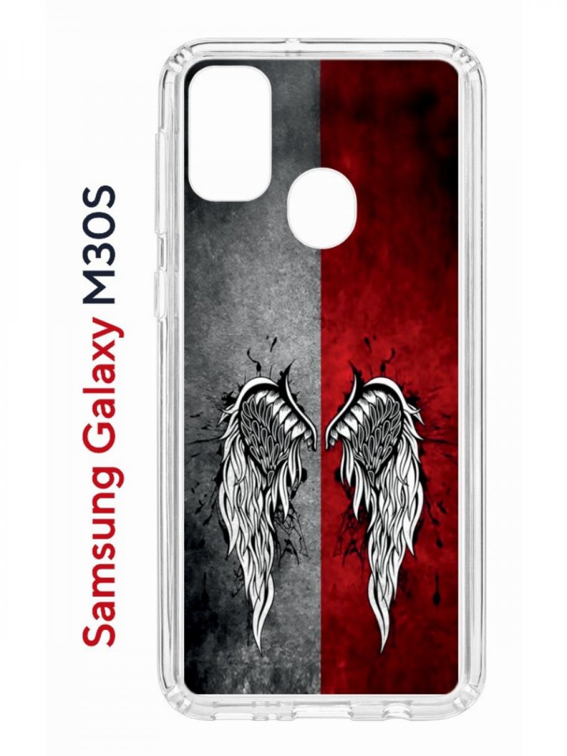 Чехол на Samsung M30S/M21 Kruche Print Крылья,противоударный бампер,с защитой камеры