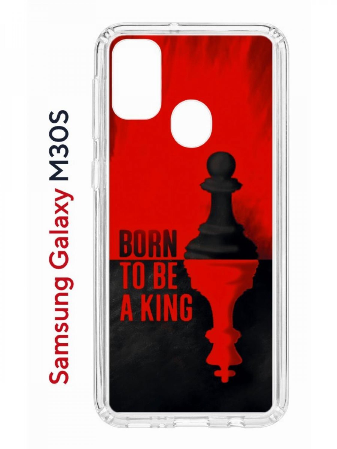 Чехол на Samsung M30S/M21 Kruche Print Born to be a King,противоударный бампер,защитный