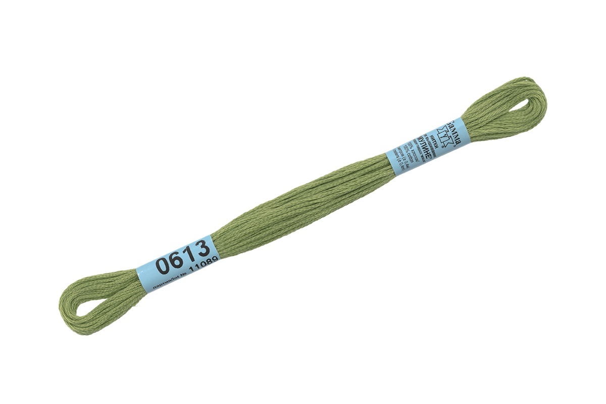 

Gamma мулине, 100% хлопок, 24х8 м, №0613, светло-оливковые, Зеленый