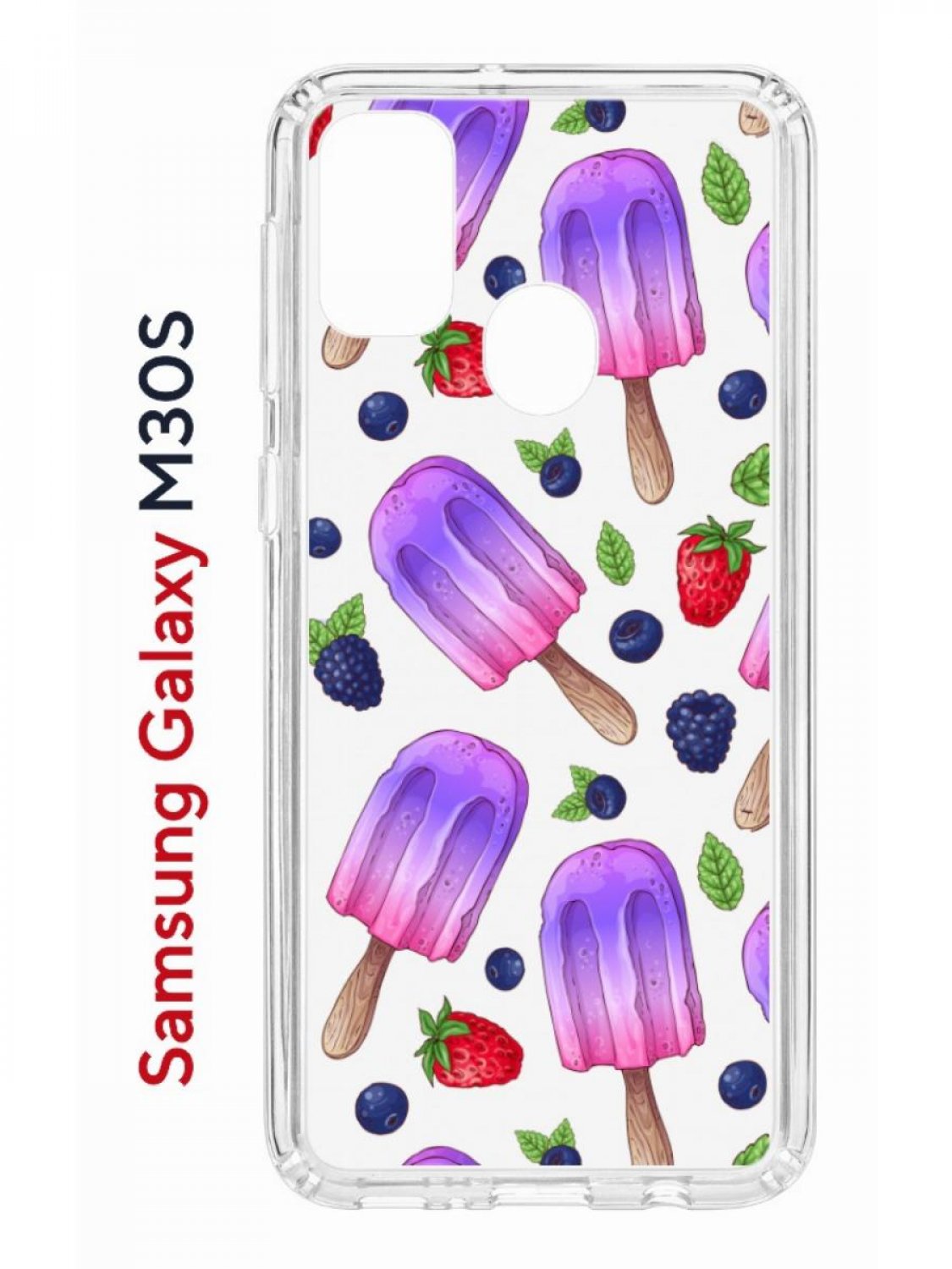 Чехол на Samsung M30S/M21 Kruche Print Ice Cream,противоударный бампер,с защитой камеры