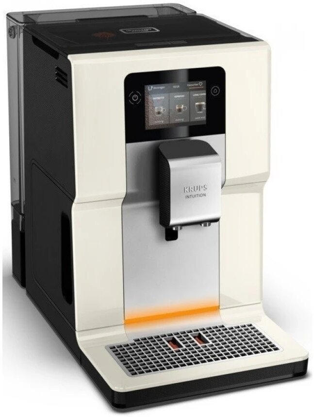 Кофемашина автоматическая KRUPS EA872A10 бежевая, черная автоматическая кофемашина intuition experience ea877d10