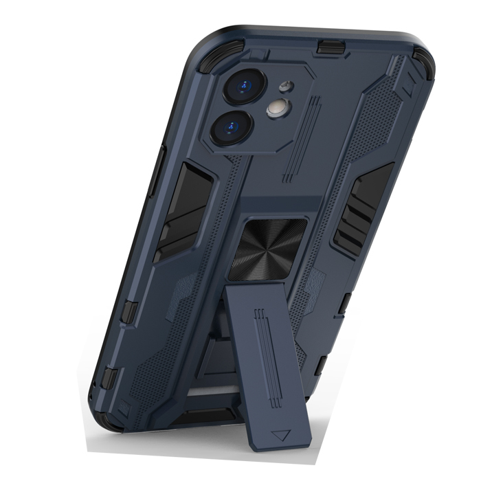 фото Противоударный чехол с подставкой transformer для iphone 12 (синий) black panther