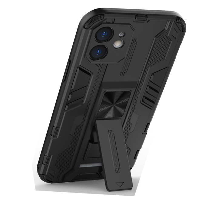 фото Противоударный чехол с подставкой transformer для iphone 12 mini (черный) black panther