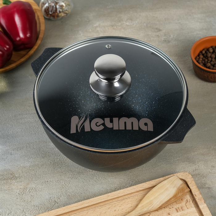 

Казан Мечта гранит Stаr 4 л литые ручки антипригарное покрытие чёрный, Серебристый
