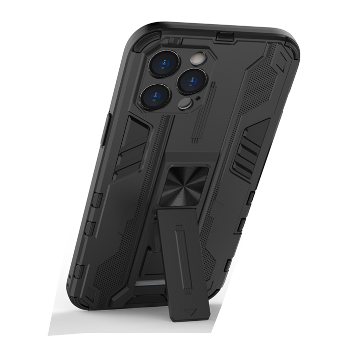 фото Противоударный чехол с подставкой transformer для iphone 12 pro max (черный) black panther