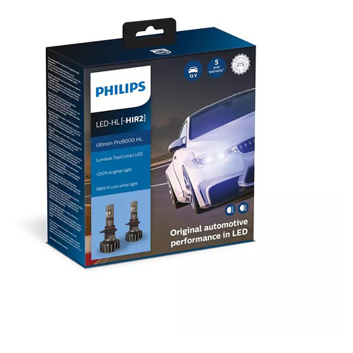 Лампа автомобильная светодиодная PHILIPS 11012U90CWX2,  HIR2,  12/24В,  20Вт,  5800К,  2шт