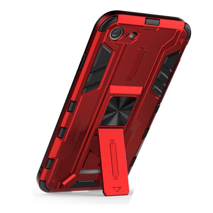 фото Противоударный чехол с подставкой transformer для iphone 7 / 8 / se (2020) (красный) black panther