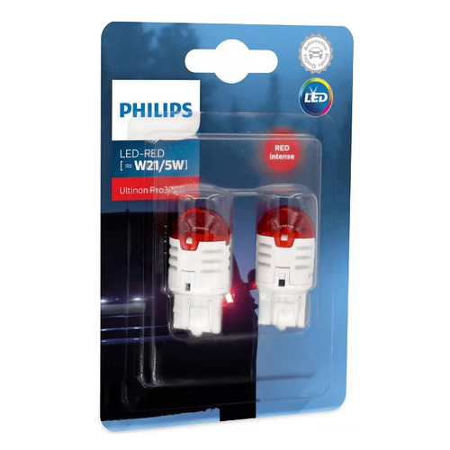 фото Лампа автомобильная светодиодная philips 11066u30rb2, w21/5w, 12в, 1.75вт, 2шт