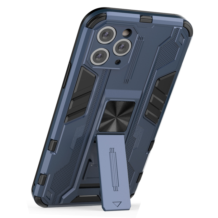 фото Противоударный чехол с подставкой transformer для iphone 11 pro max (синий) black panther