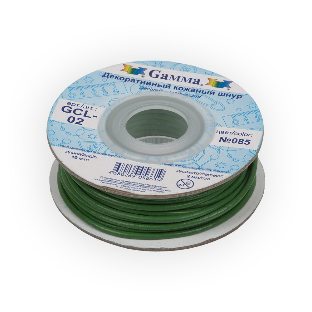 

Gamma 2 мм, кожаный, 10 м, №085, зеленый