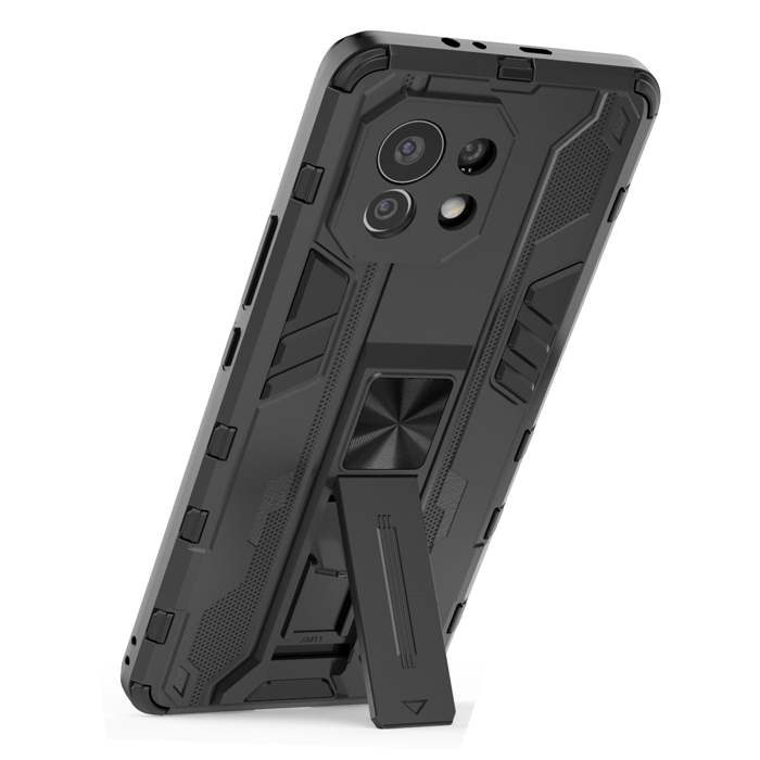 фото Противоударный чехол с подставкой transformer для xiaomi mi 11 (черный) black panther