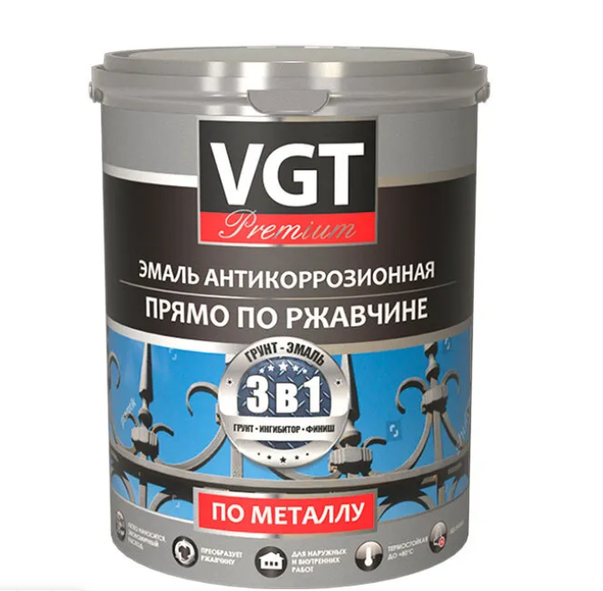 Эмаль антикоррозионная по металлу VGT Профи синяя 1 кг нилпа тест для измерения уровня фосфатов в воде