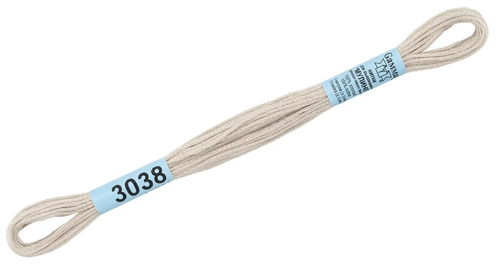 

Gamma мулине, 100% хлопок, 24х8 м, №3038, бледно-серые, Разноцветный