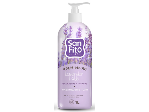 Крем-мыло Sanfito Sensitive Лавандовые поля 23272, 1000 мл крем мыло sanfito sensitive лавандовые поля дой пак 1 л