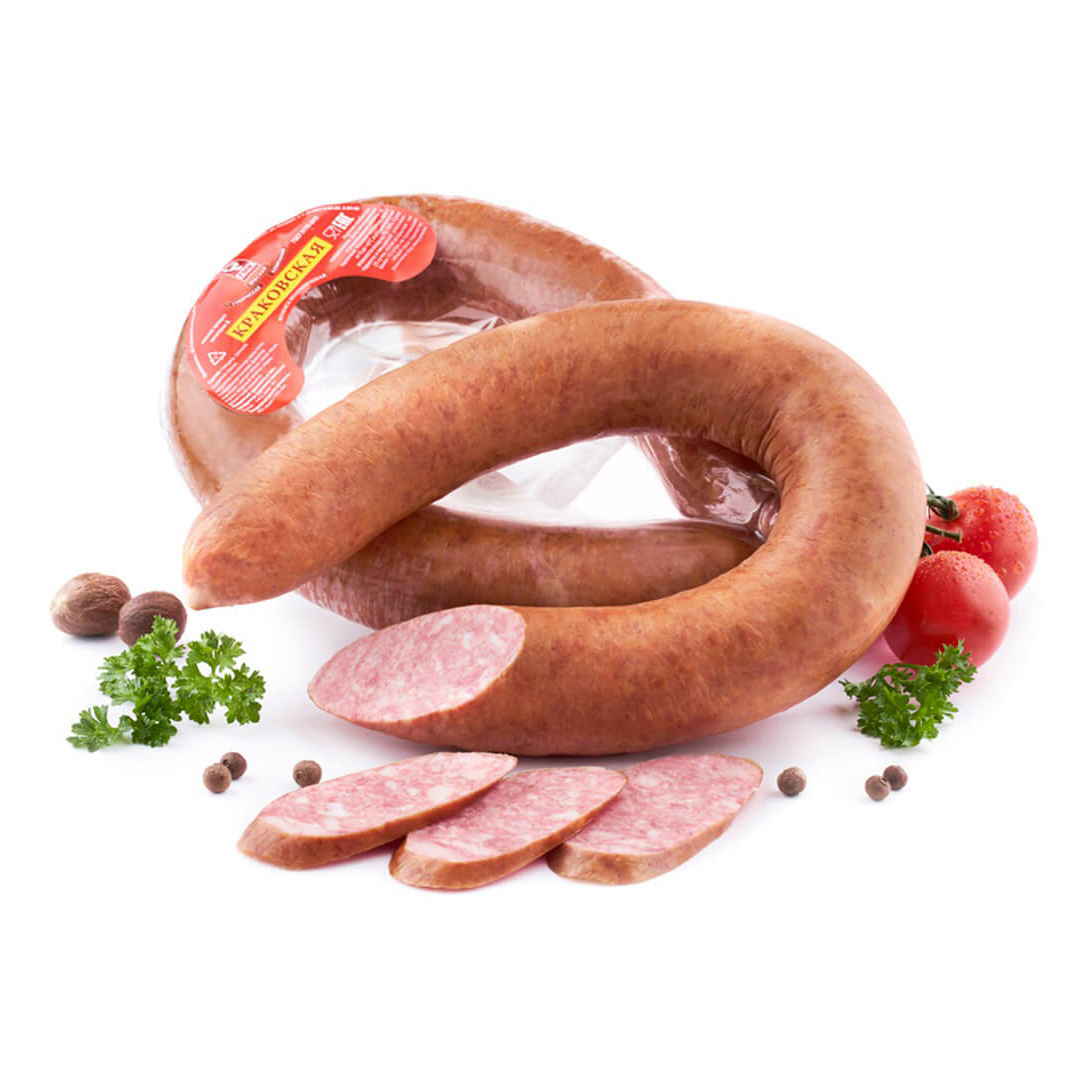 

Колбаса Губкинский мясокомбинат Краковская ГОСТ полукопченая +-600 г