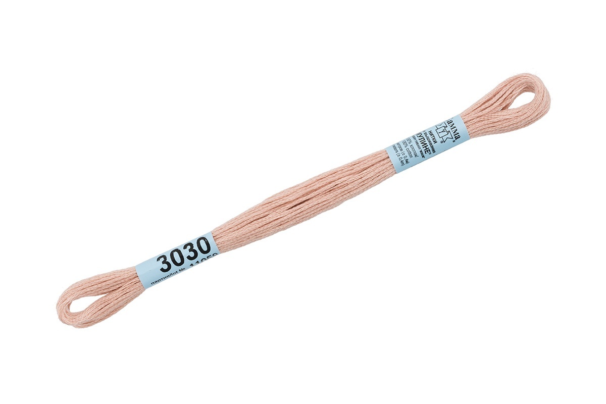 

Gamma мулине, 100% хлопок, 24х8 м, №3030, бежевые, Бежевый