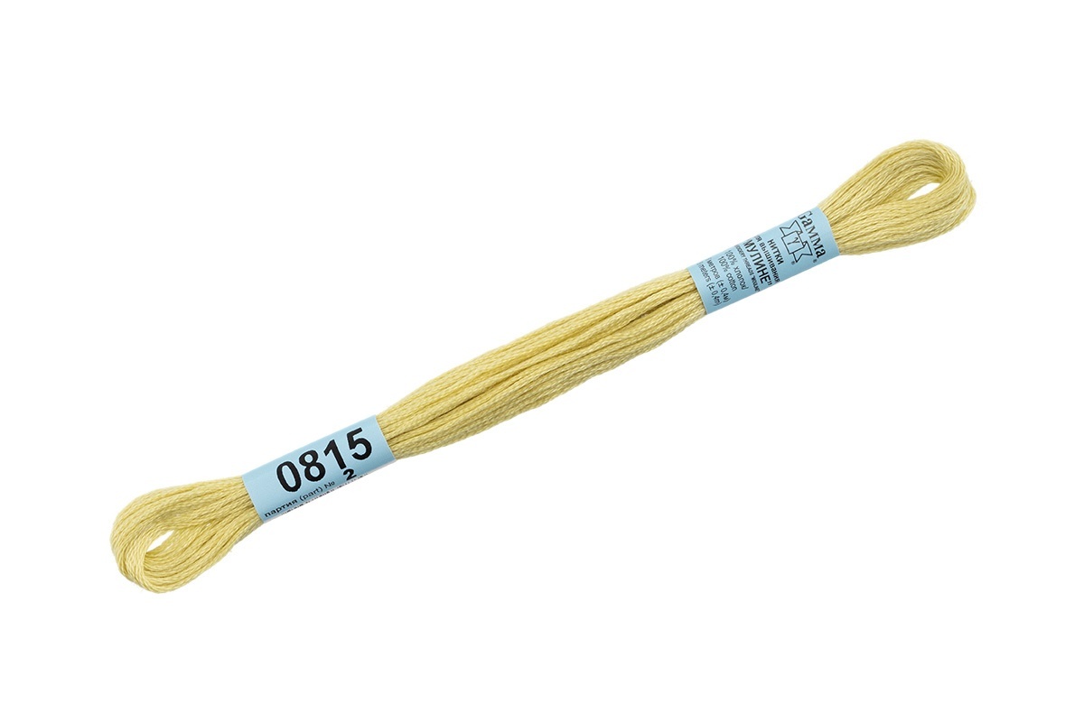

Gamma мулине, 100% хлопок, 24х8 м, №0815, бледно-желтые, Желтый