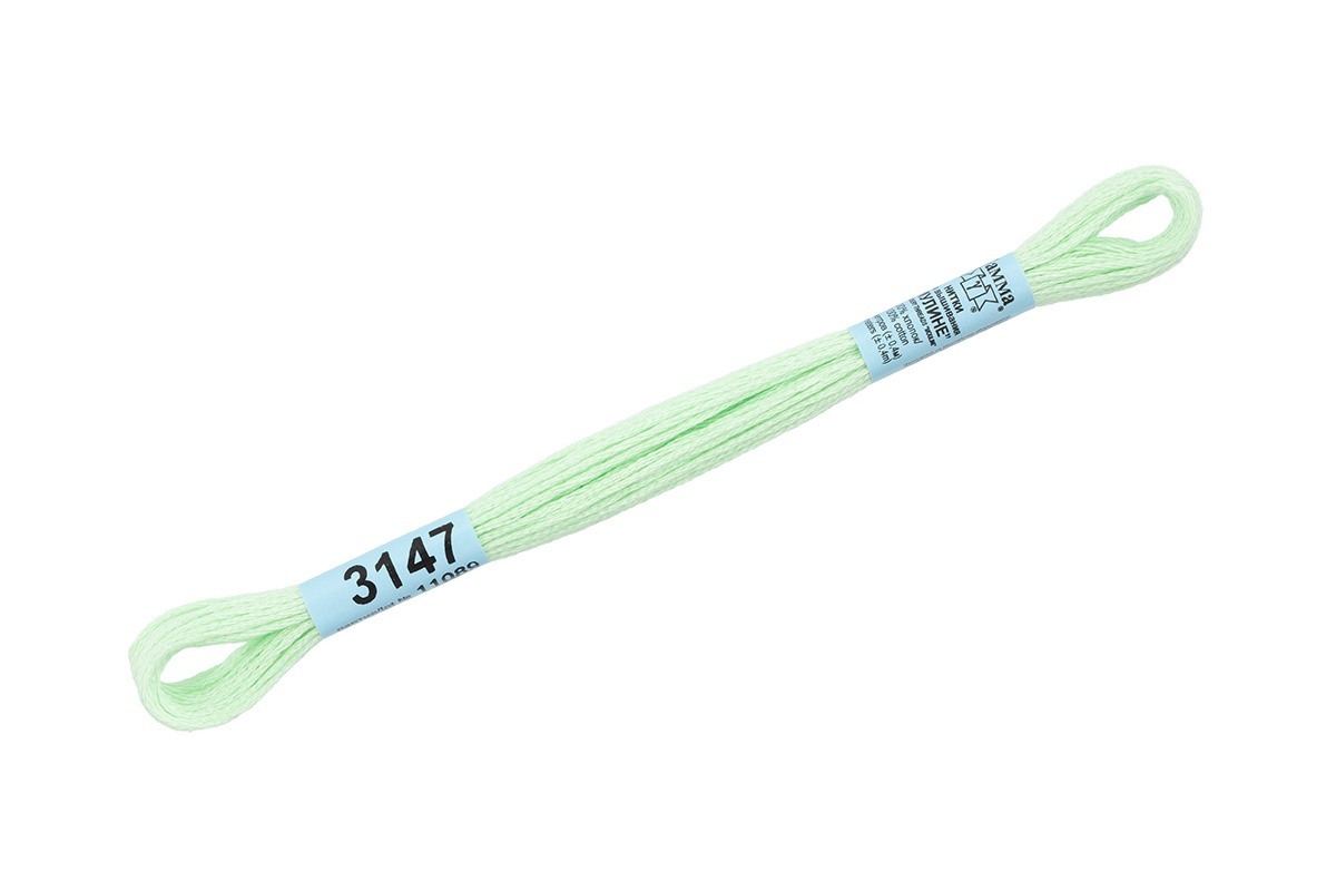 

Gamma мулине, 100% хлопок, 24х8 м, №3147, бледно-салатовые, Зеленый