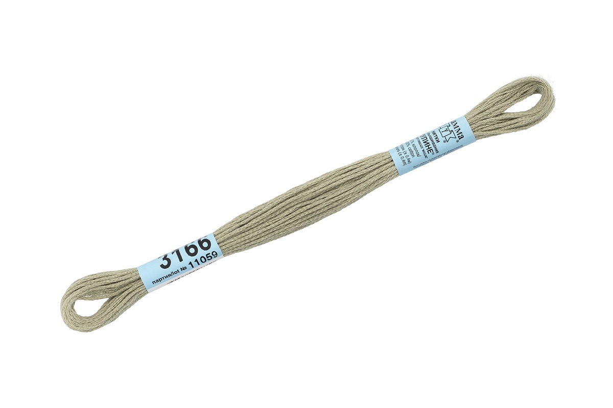 

Gamma мулине, 100% хлопок, 24х8 м, №3166 грязно-серые, Разноцветный
