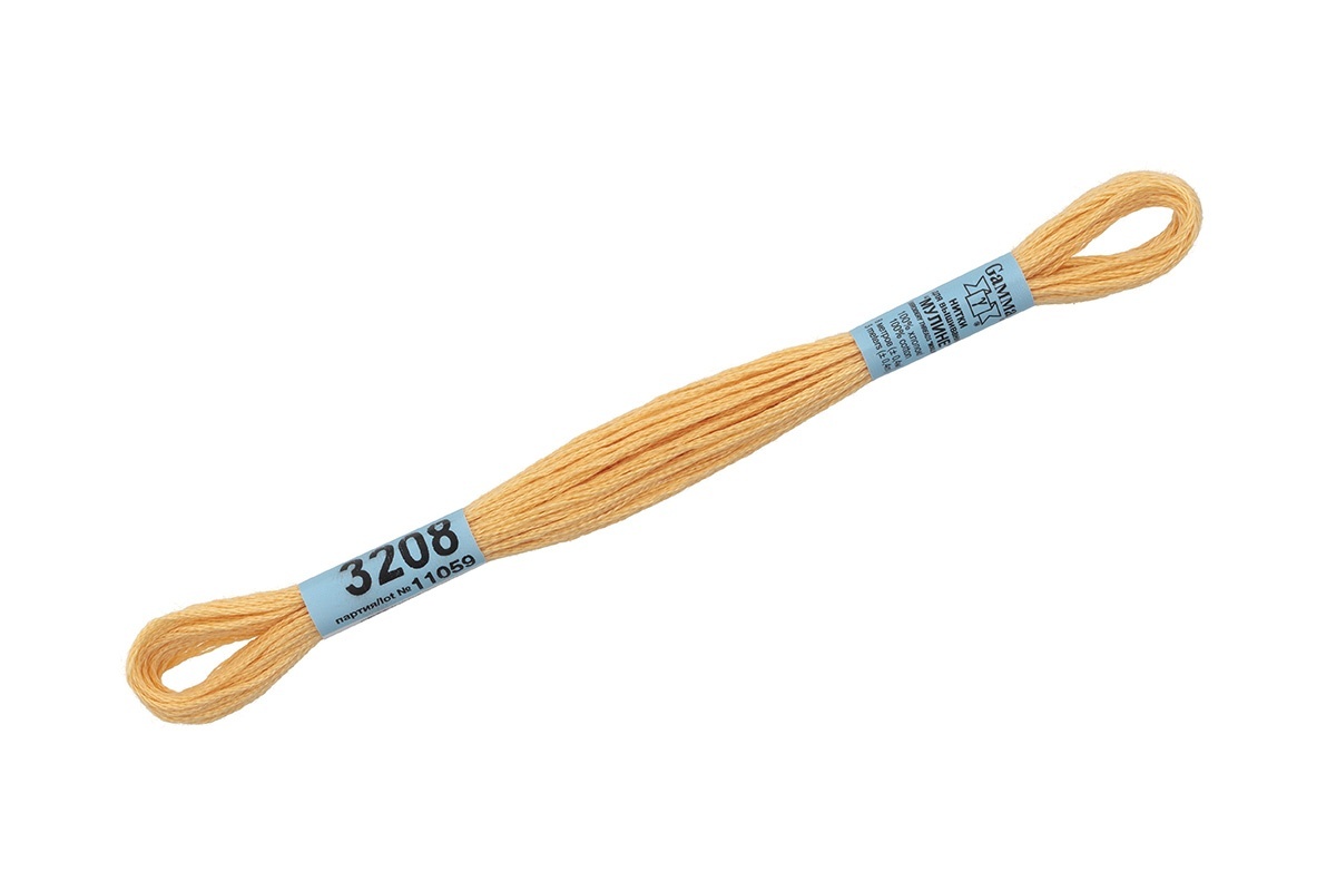 

Gamma мулине, 100% хлопок, 24х8 м, №3208, темно-кремовые, Бежевый