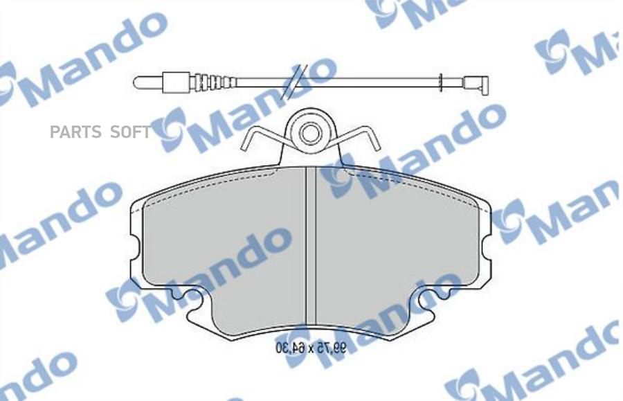 

Колодки Renault 19 I/19 II/Clio I 81>98 Peugeot 205 I/205 II/309 II 84>98 Mando MBF015076