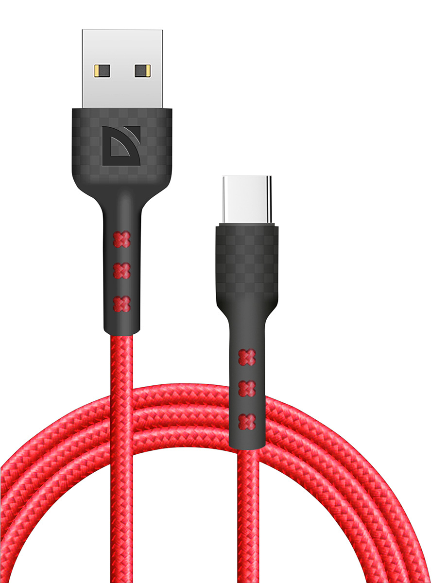 Кабель lightning - usb Defender F181 Lightning 1 м красный