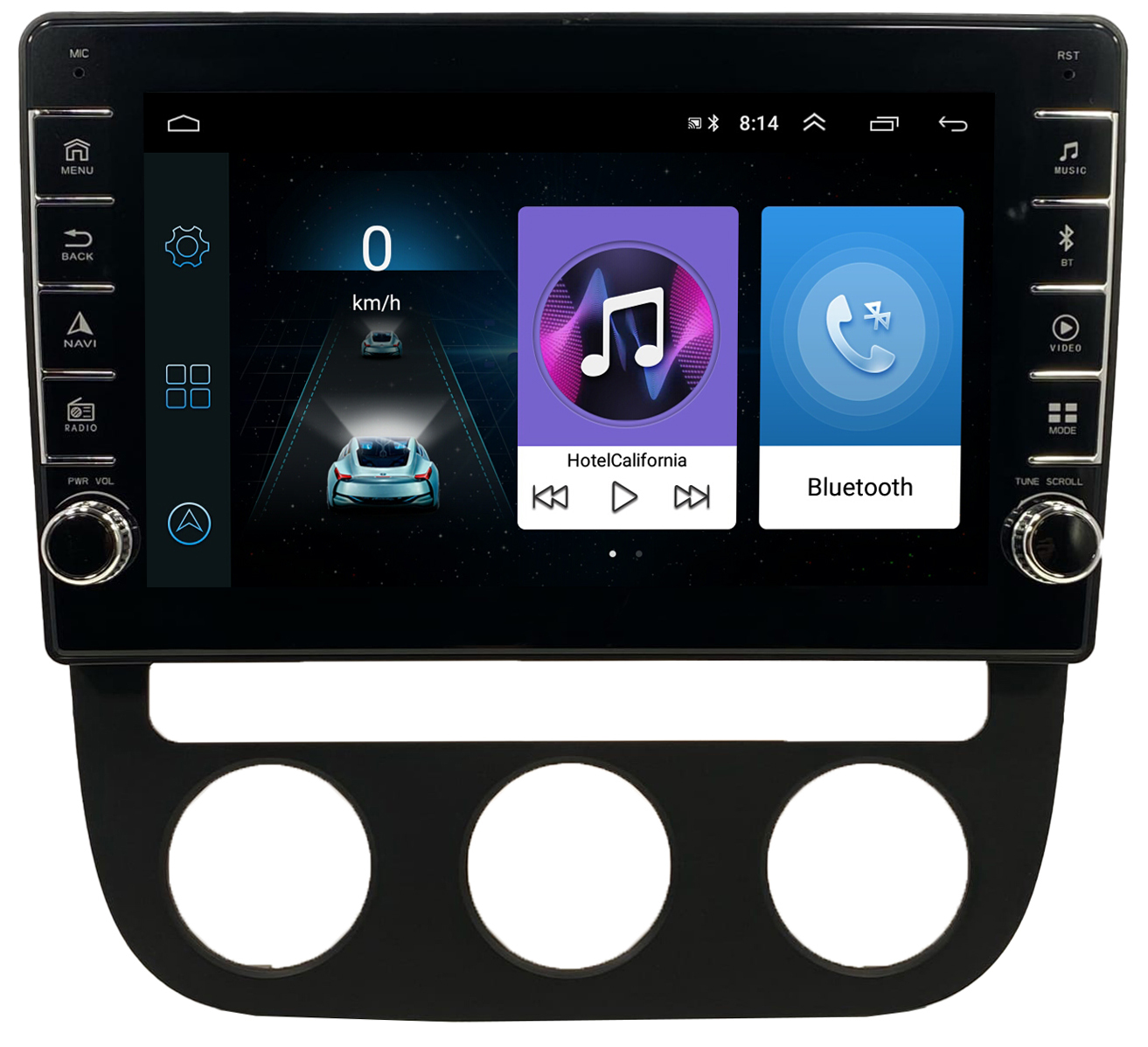 Автомагнитола ANDROID Volkswagen Jetta 5 2005-2010 Кондиционер, Android 12, 2/32GB, с крут